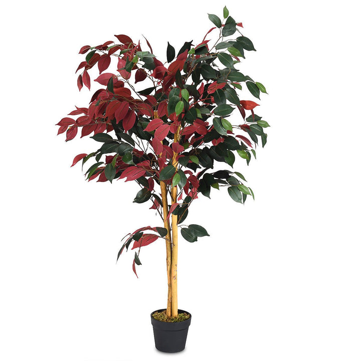 Artificial Capensia Bush 4 Feet Red Green Leaves Image 1