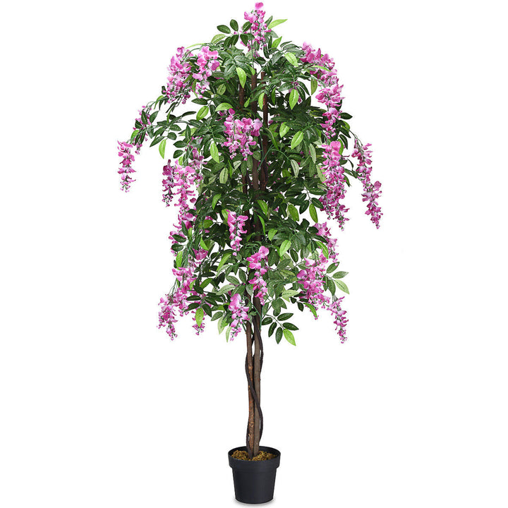 Artificial Wistera Silk Tree Pink Flower 6 Feet Home Holiday Decor Image 1