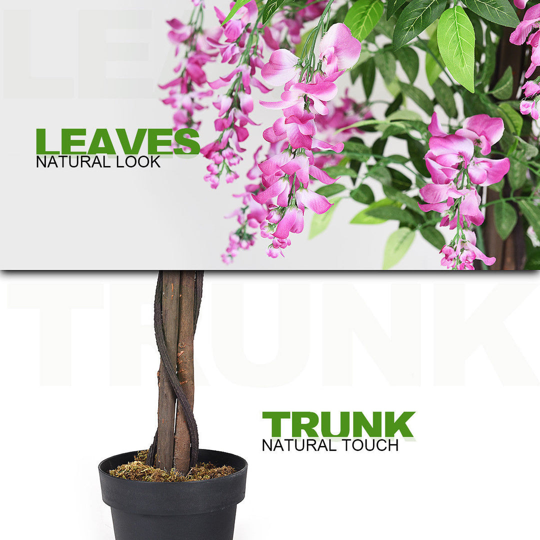 Artificial Wistera Silk Tree Pink Flower 6 Feet Home Holiday Decor Image 6