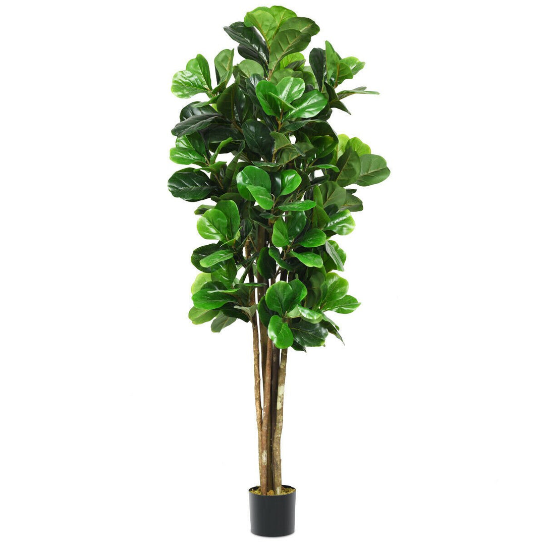 6-Feet Artificial Fiddle Leaf Fig Tree Indoor-Outdoor Home Decorative Planter Image 1