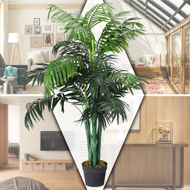 Artificial Areca Palm Decorative Silk Tree w/Basket 3.5 Feet Holiday Decor Image 5