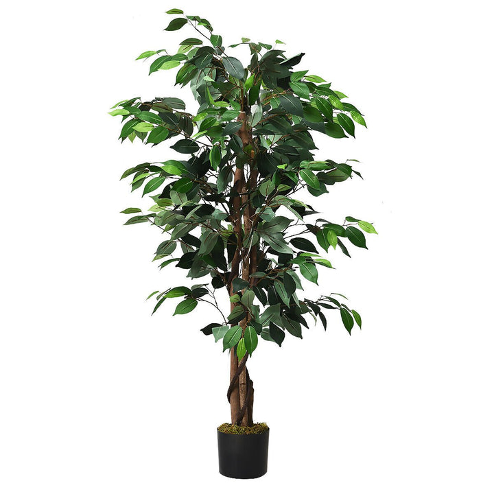 4Ft Artificial Ficus Tree Fake Greenery Plant Home Office Decoration Image 1