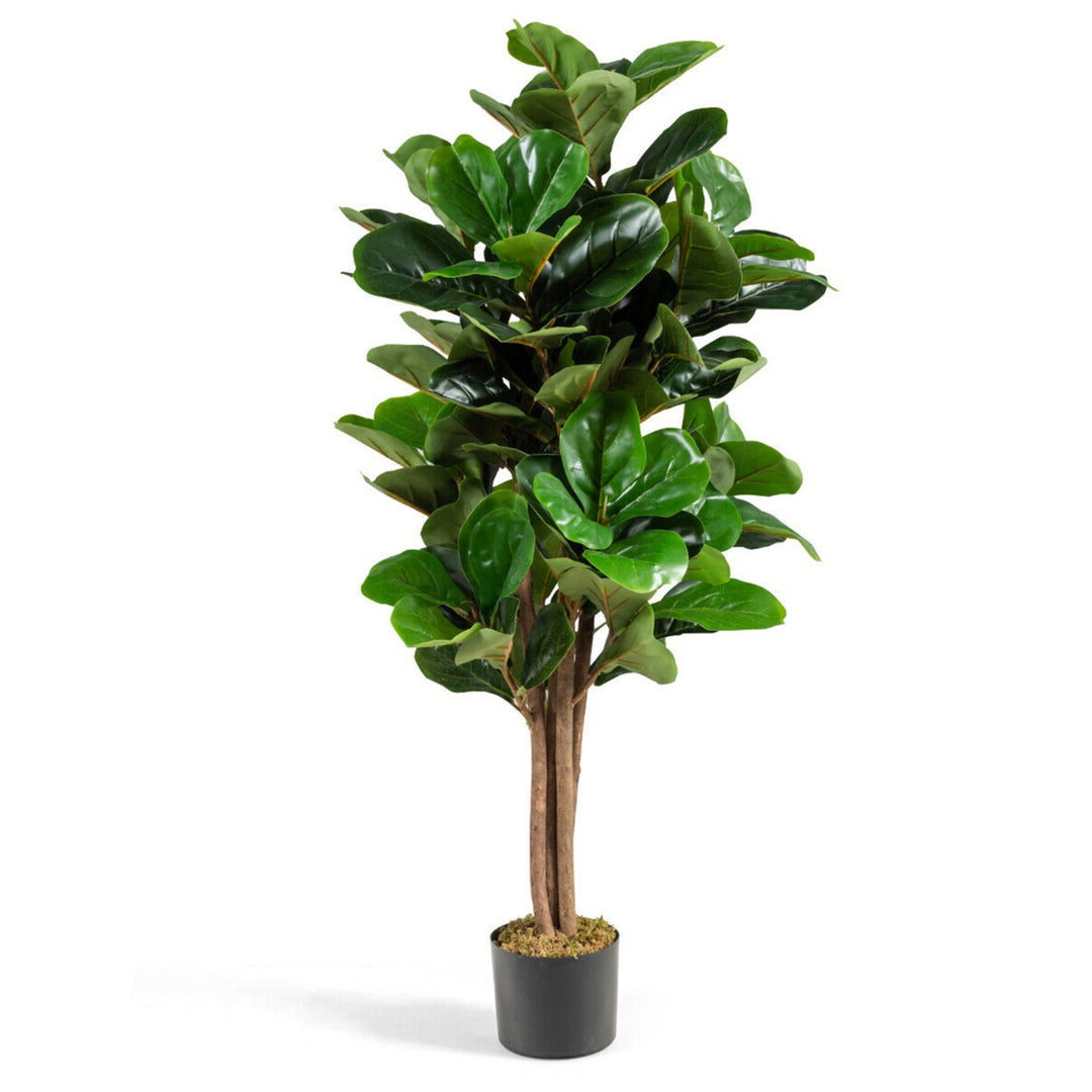 5Ft Fiddle Leaf Fig Tree Artificial Greenery Plant Home Office Decoration Image 1