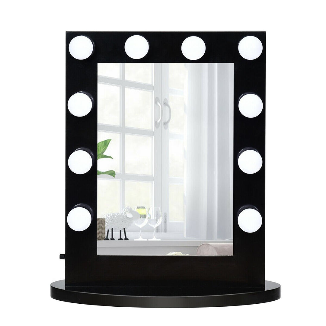 Wall Mounted Vanity Mirror Hollywood Makeup Dimmer Light Black Image 2