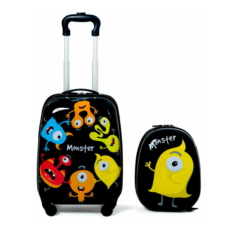 2PC Kids Luggage Set Backpack and Rolling Suitcase for School Travel ABS Image 1