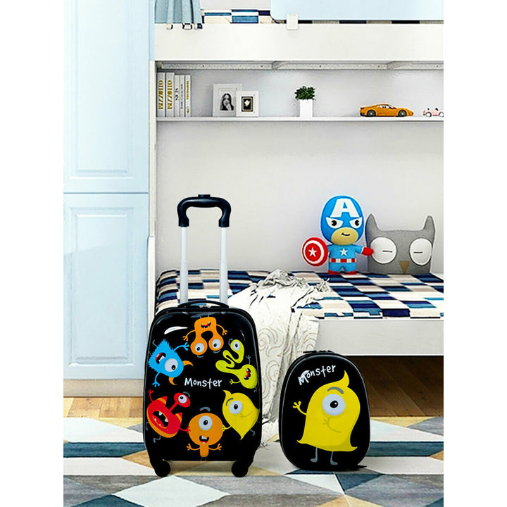 2PC Kids Luggage Set Backpack and Rolling Suitcase for School Travel ABS Image 3