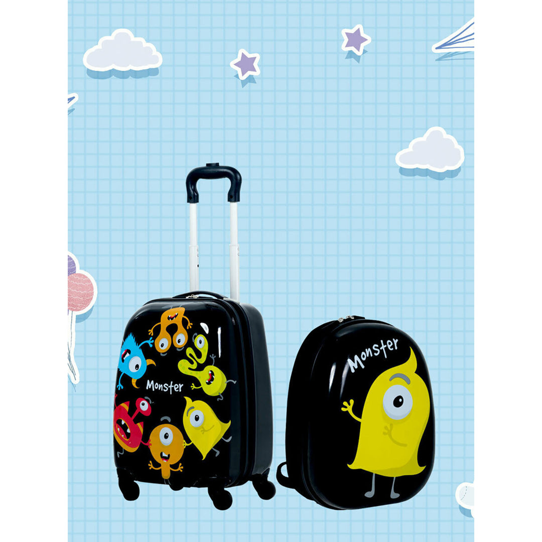 2PC Kids Luggage Set Backpack and Rolling Suitcase for School Travel ABS Image 4