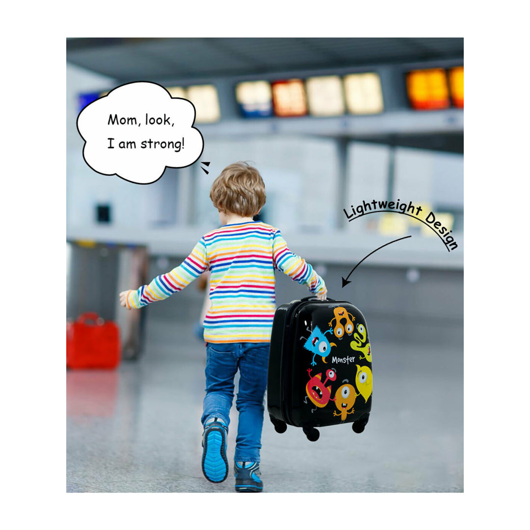 2PC Kids Luggage Set Backpack and Rolling Suitcase for School Travel ABS Image 5