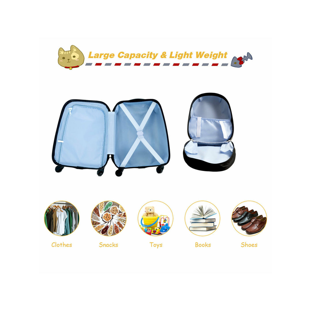 2PC Kids Luggage Set Backpack and Rolling Suitcase for School Travel ABS Image 10