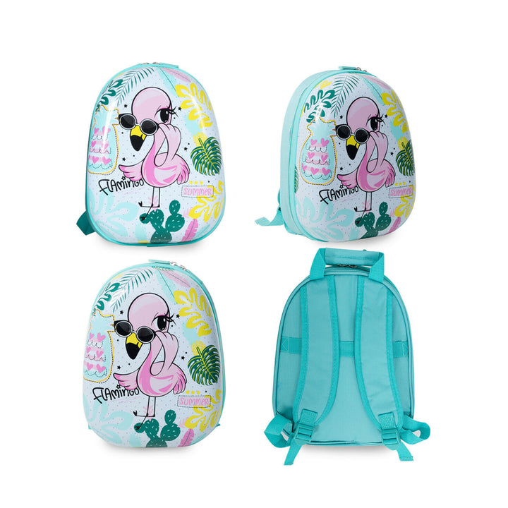 2PC Kids Luggage Set Backpack and Rolling Suitcase Travel ABS Flamingos Image 8