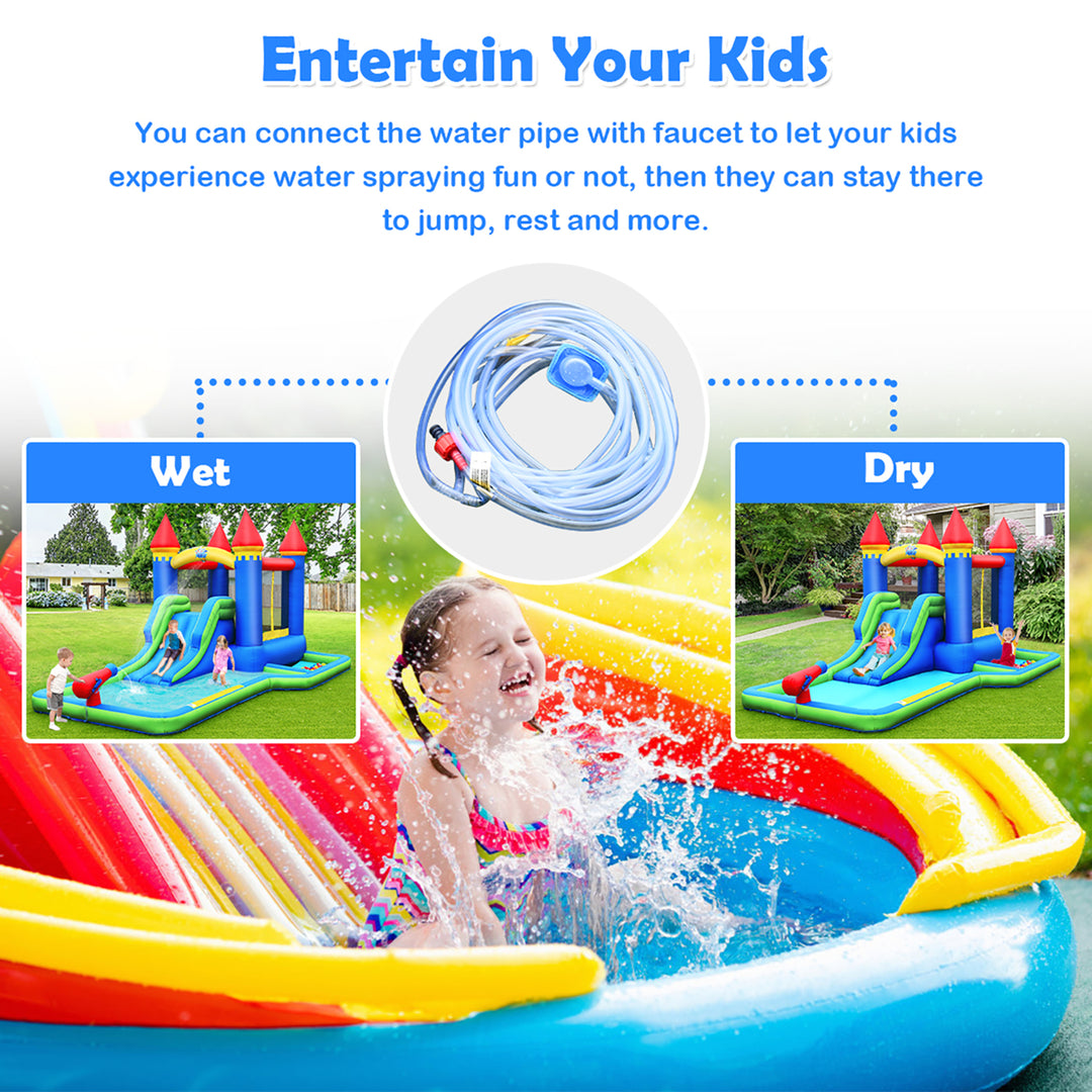 Inflatable Castle Bouncer Bounce House Slide Water Park BallPit with 580W Blower Image 7