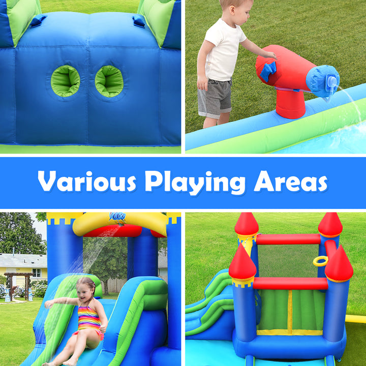 Inflatable Castle Bouncer Bounce House Slide Water Park BallPit with 580W Blower Image 9