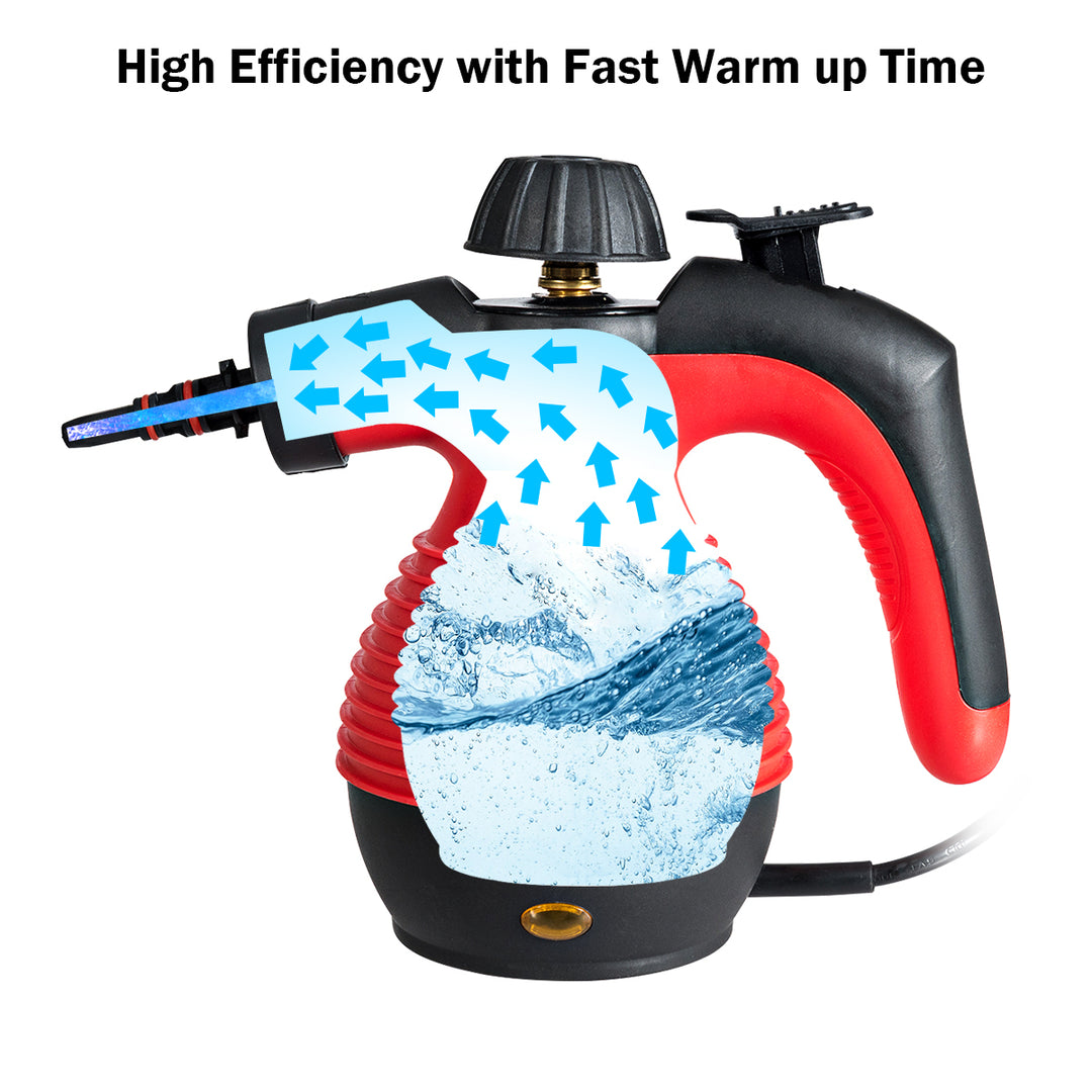 Multifunction Portable Steamer Household Steam Cleaner 1050W W/Attachments Red Image 9