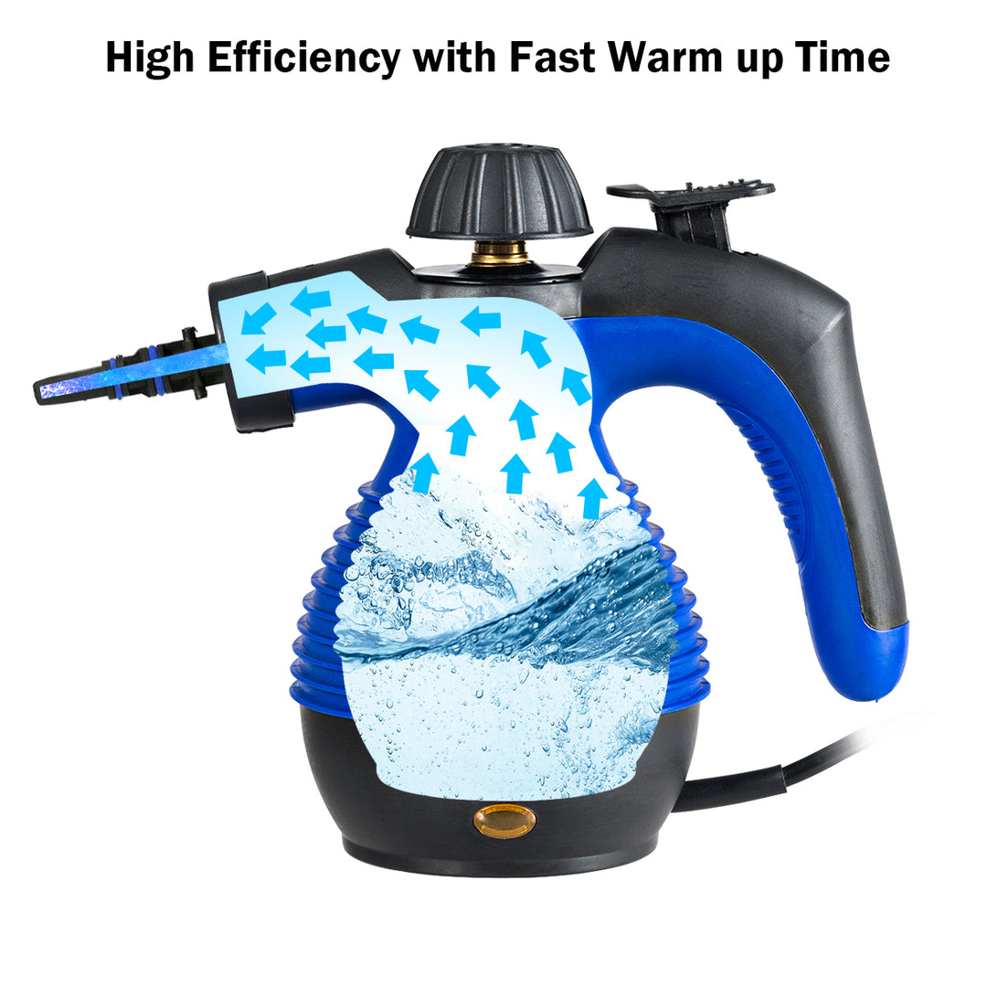 Multifunction Portable Steamer Household Steam Cleaner 1050W W/Attachments Blue Image 10