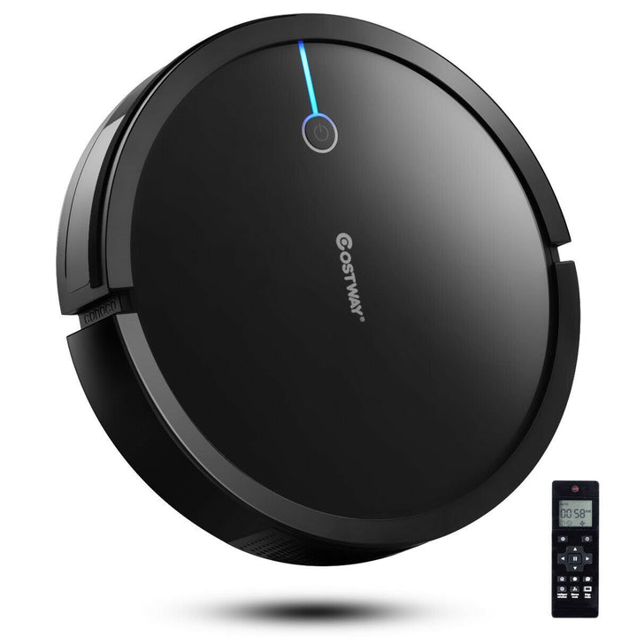 Costway Robot Vacuum Cleaner 2000Pa Strong Suction Filter Auto Self-Charging WhiteBlack Image 1