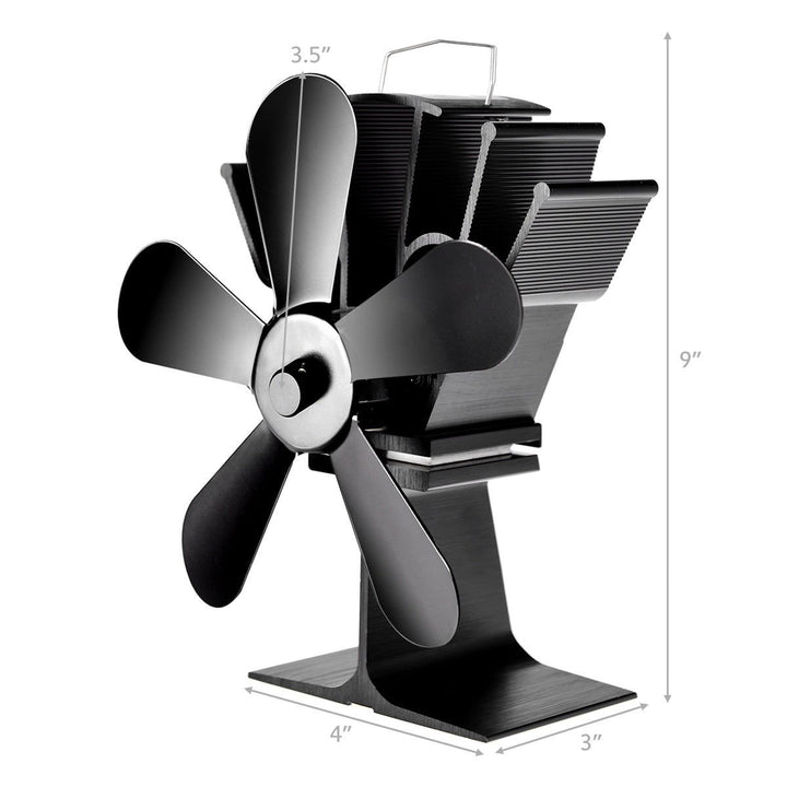 Stove Fan 5 Blades Fuel Saving Heat Powered For Wood Burner Fireplace Eco Image 6