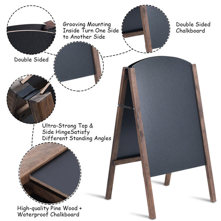 31.5 Wood A-Frame Chalkboard Menu Sign Board Sidewalk Wedding Signage Image 7