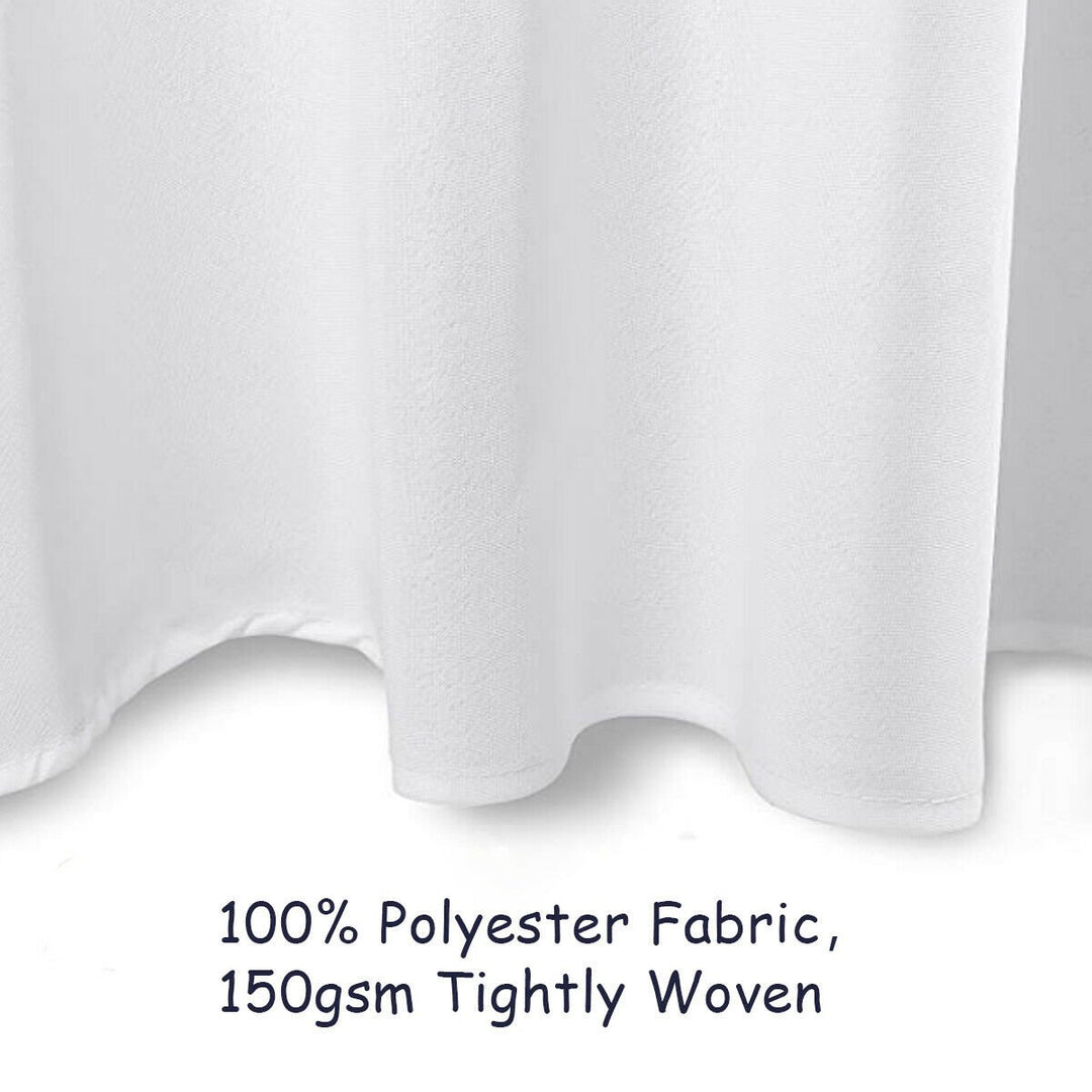 10 pcs 120 Round Tablecloth Polyester For Home Wedding Restaurant Party White Image 8