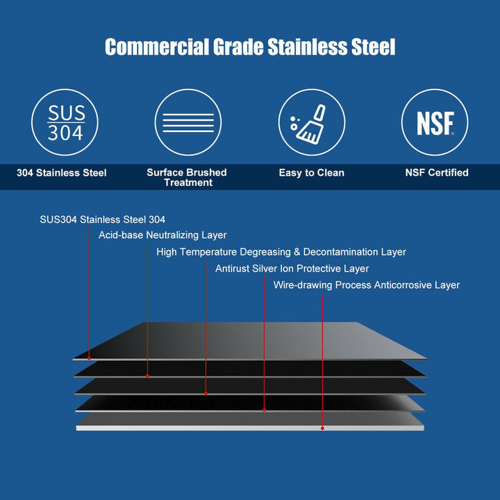 Stainless Steel Hand Washing Sink NSF Commercial with Faucet and Side Splashes Image 6