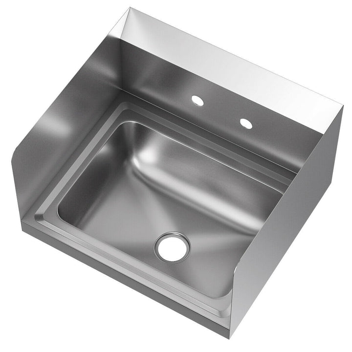 Stainless Steel Hand Washing Sink NSF Commercial with Faucet and Side Splashes Image 9