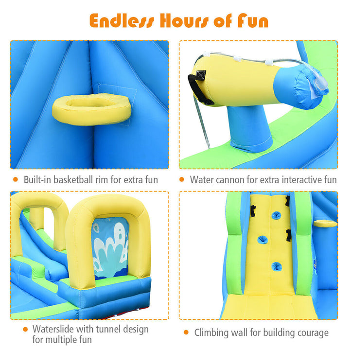 Inflatable Water Slide Kids Bounce House Castle Splash Pool Without Blower Image 7