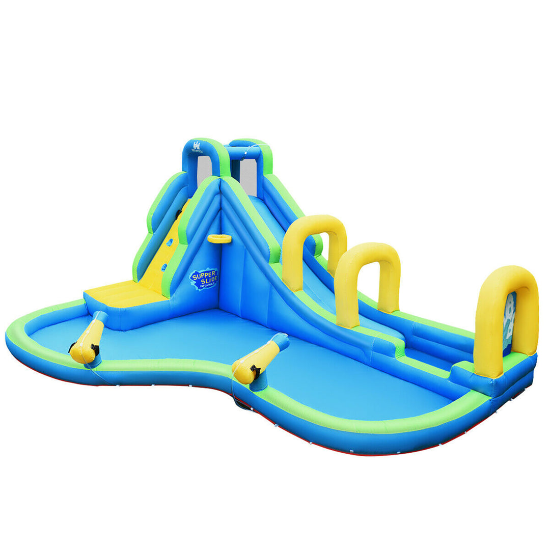 Inflatable Water Slide Kids Bounce House Castle Splash Pool Without Blower Image 10