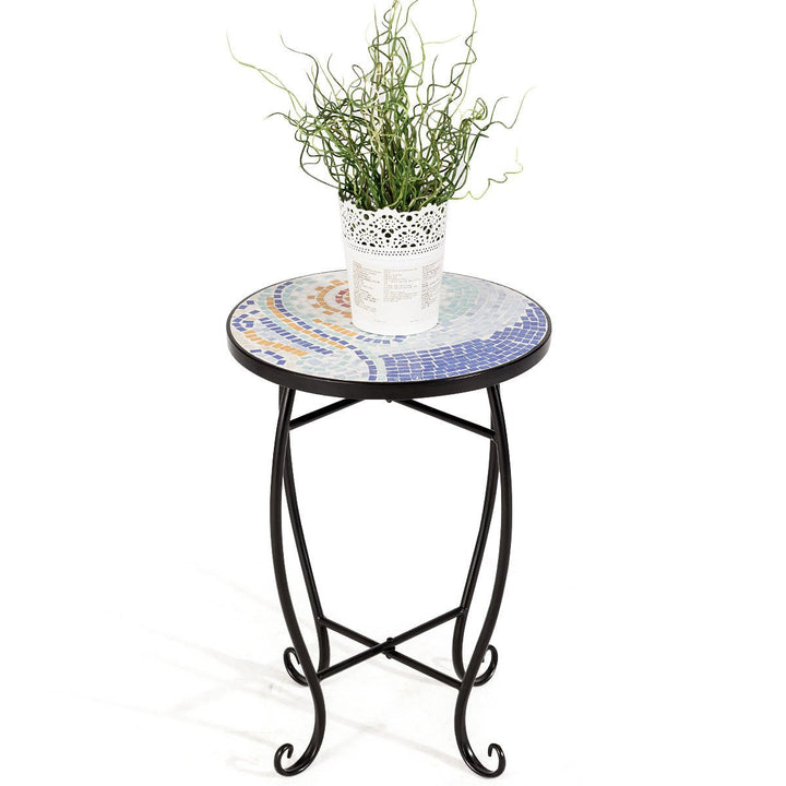 Outdoor Indoor Accent Table Plant Stand Scheme Garden Steel Ocean Image 6