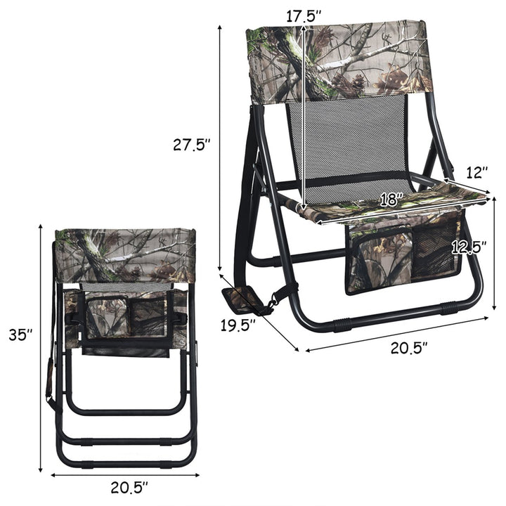 Folding Hunting Chair Portable Outdoor Camping Woodland Camouflage Hunting Seat Image 8