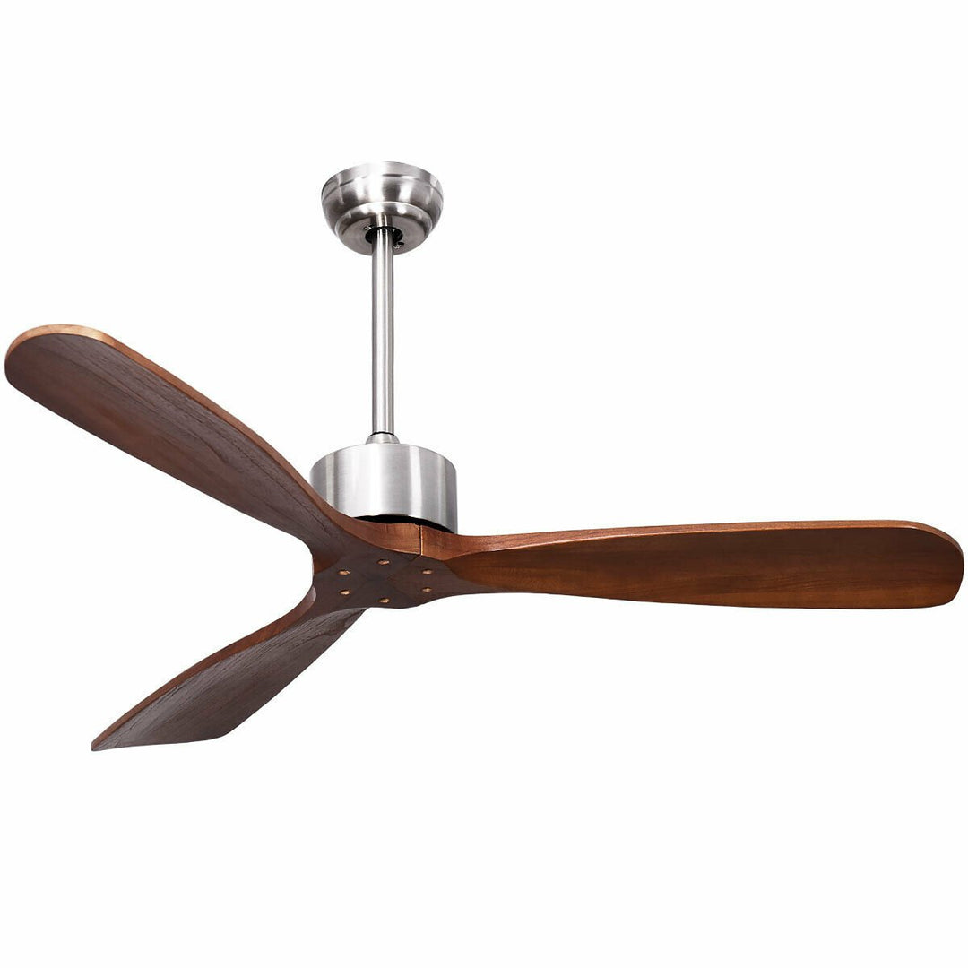 52" Modern Ceiling Fan Indoor and Outdoor Brushed Nickel Finish w/Remote Control Image 1