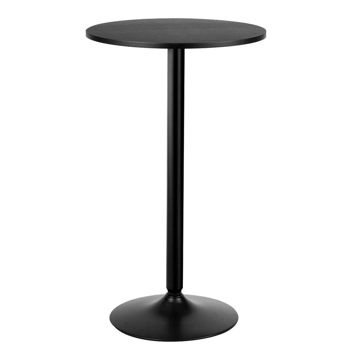 24" Round Pub Table Bistro Bar Height Cocktail Table W/Metal Base Indoor Black Image 10