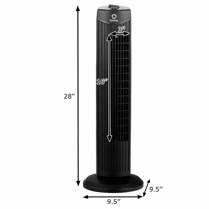 28 Portable Oscillating Tower Fan w/ 3 Speed Low Noise Home Office Black Image 2