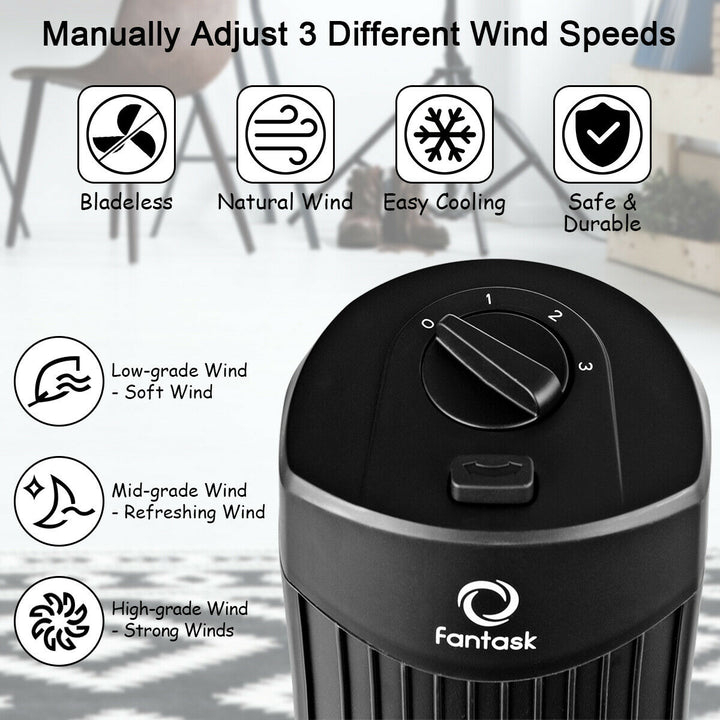 28 Portable Oscillating Tower Fan w/ 3 Speed Low Noise Home Office Black Image 5