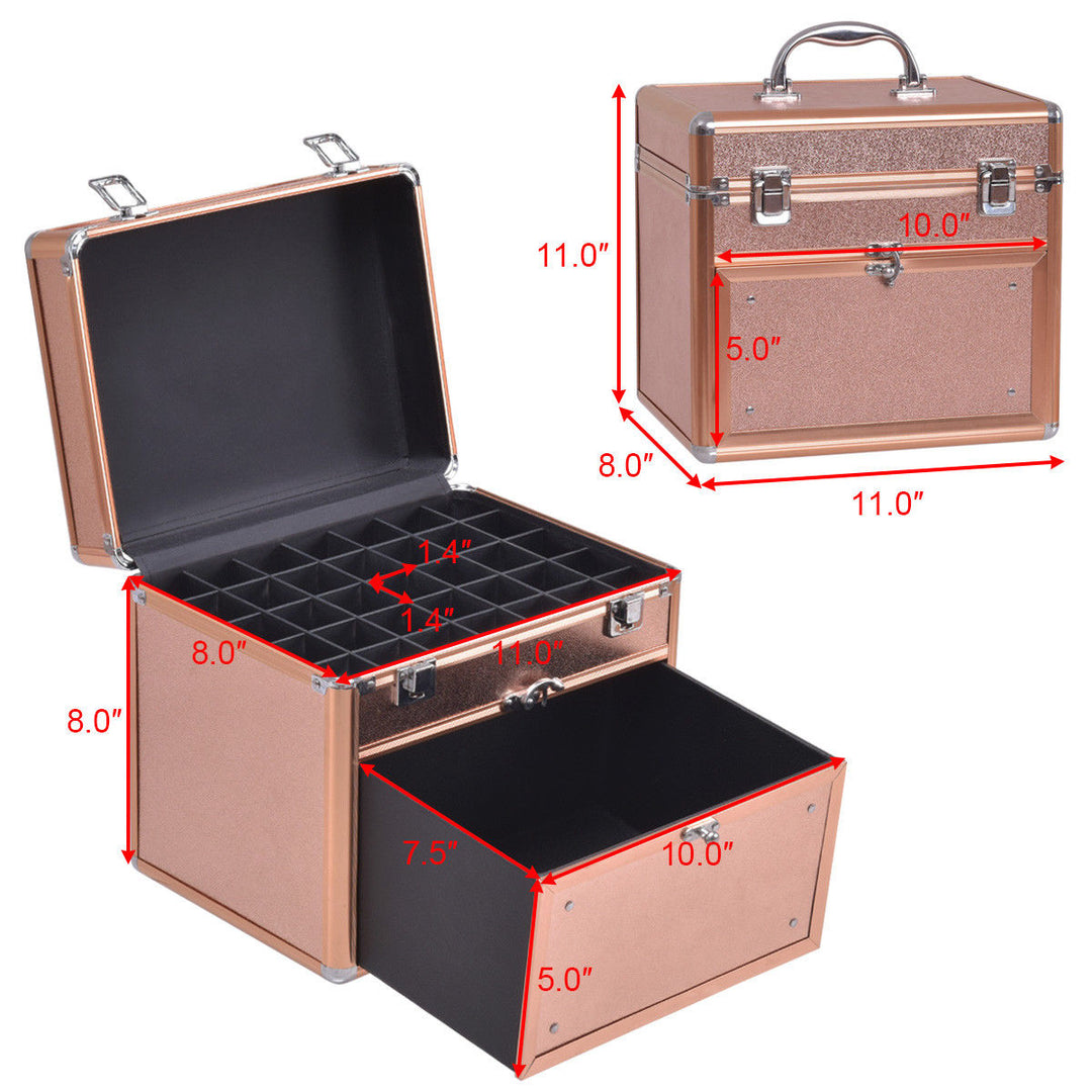 Nail Accessories Organizer Makeup Case Polish Travel Box Panel With Drawer Image 2