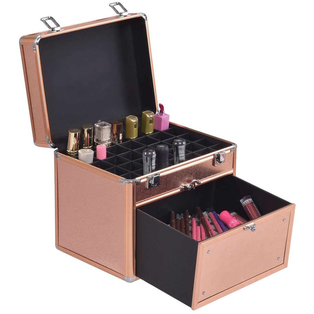 Nail Accessories Organizer Makeup Case Polish Travel Box Panel With Drawer Image 5