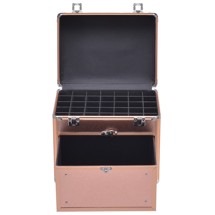 Nail Accessories Organizer Makeup Case Polish Travel Box Panel With Drawer Image 7