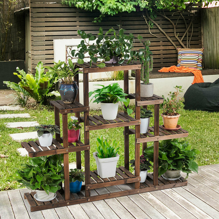 6-Tier Flower Wood Stand Plant Display Rack Multifunctional Storage Shelf Image 4