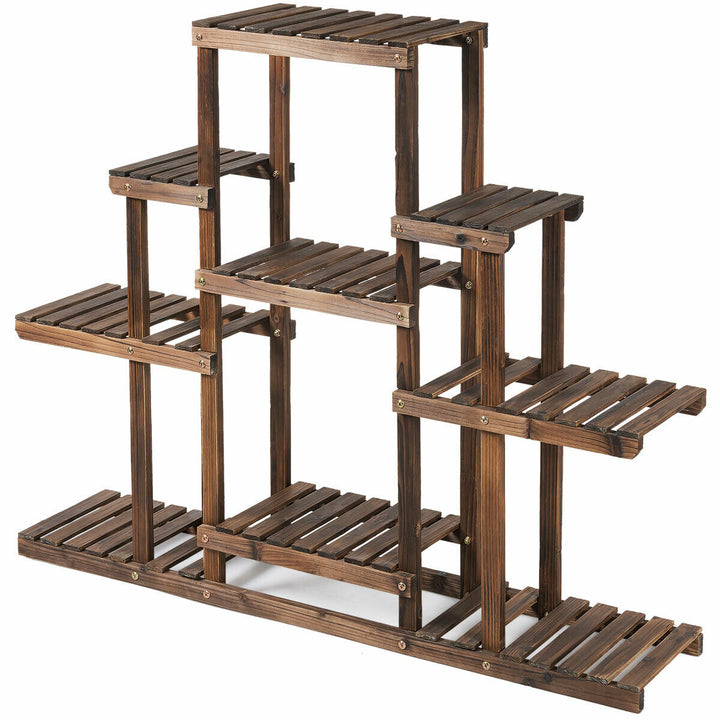 6-Tier Flower Wood Stand Plant Display Rack Multifunctional Storage Shelf Image 8