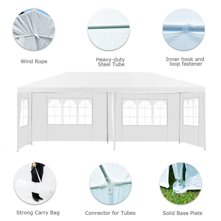 10x20 Outdoor Canopy Weather-resistant Tent Wedding Party Tent 4 Sidewalls W/Carry Bag Image 7