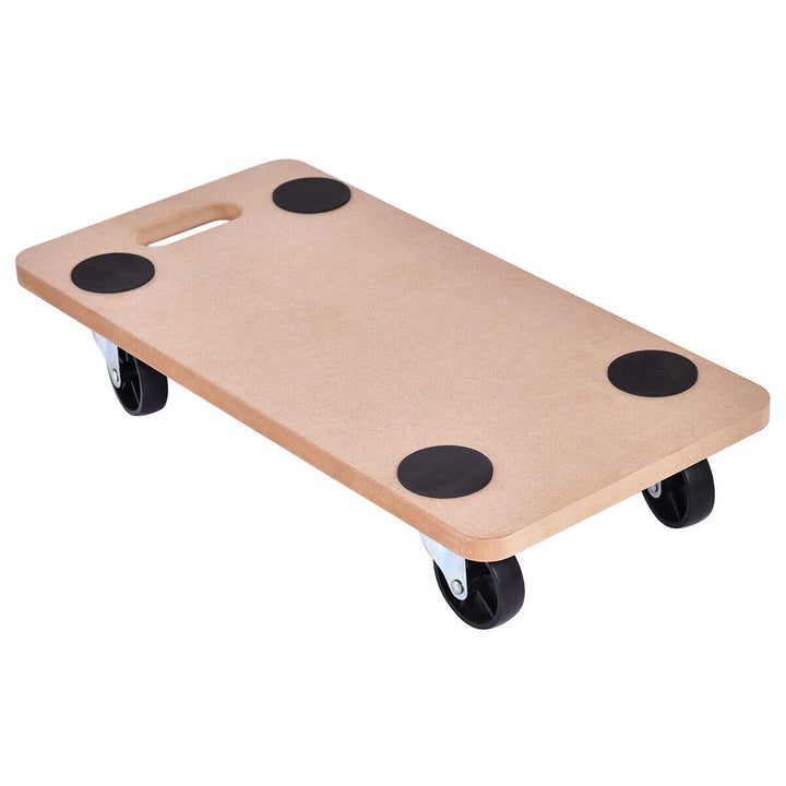 440lbs Platform Dolly Rectangle Wood Utility Cart Wheeled Image 1