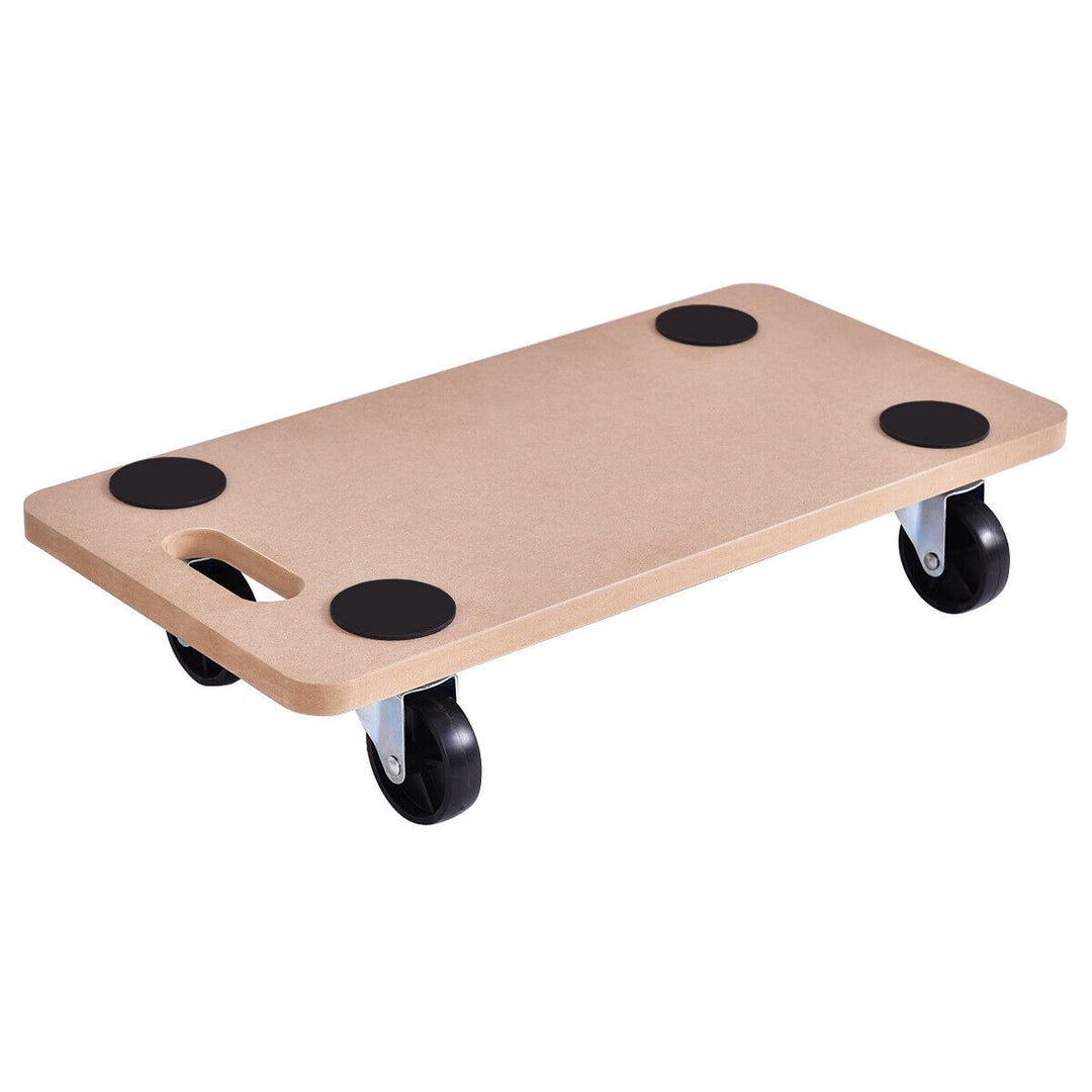 440lbs Platform Dolly Rectangle Wood Utility Cart Wheeled Image 4