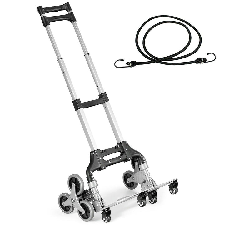 Folding Stair Climbing Cart Portable Hand Truck Utility Dolly w/ Bungee Cord Image 1