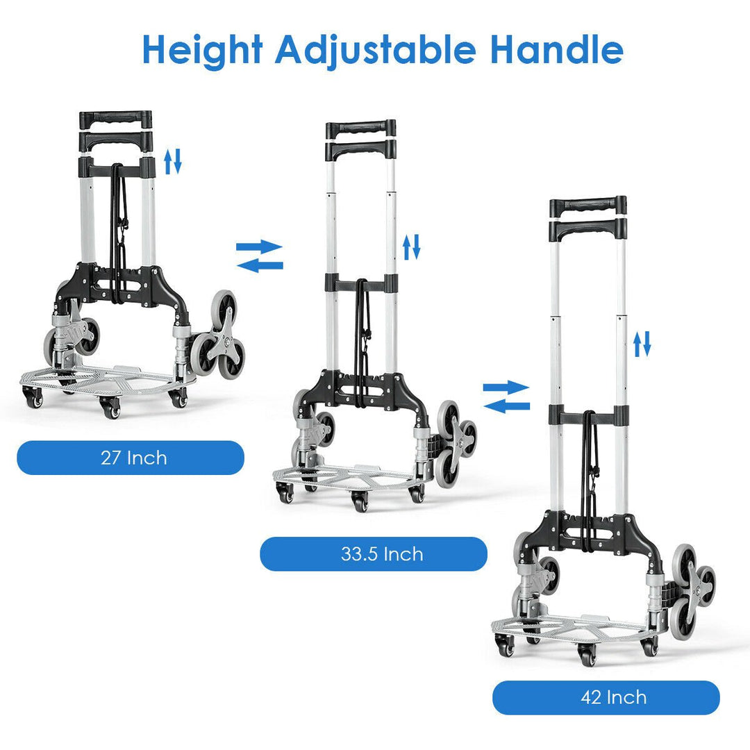 Folding Stair Climbing Cart Portable Hand Truck Utility Dolly w/ Bungee Cord Image 9