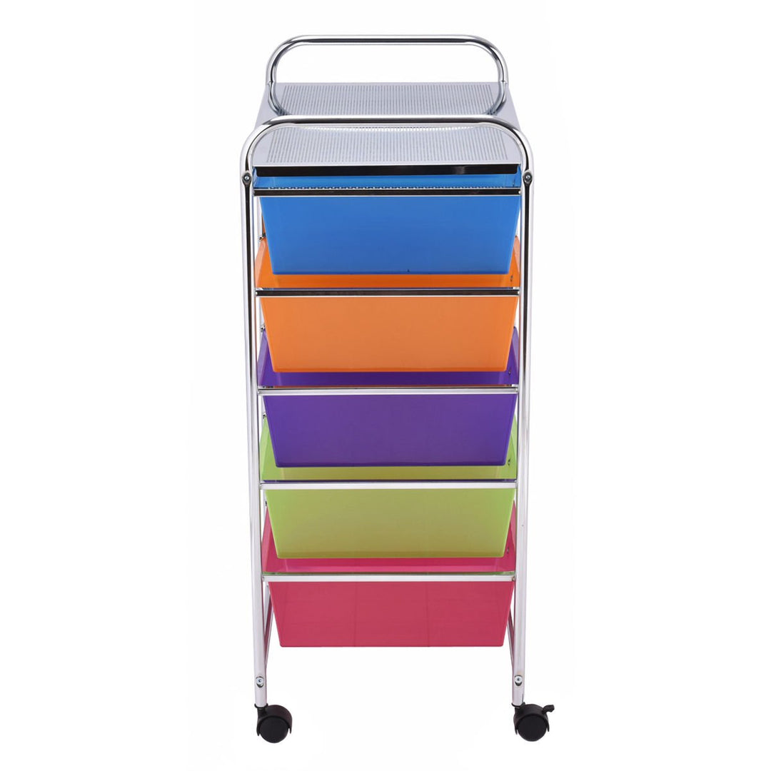 Rolling Storage Cart 15 Drawers Organize Shelf Office School Image 7