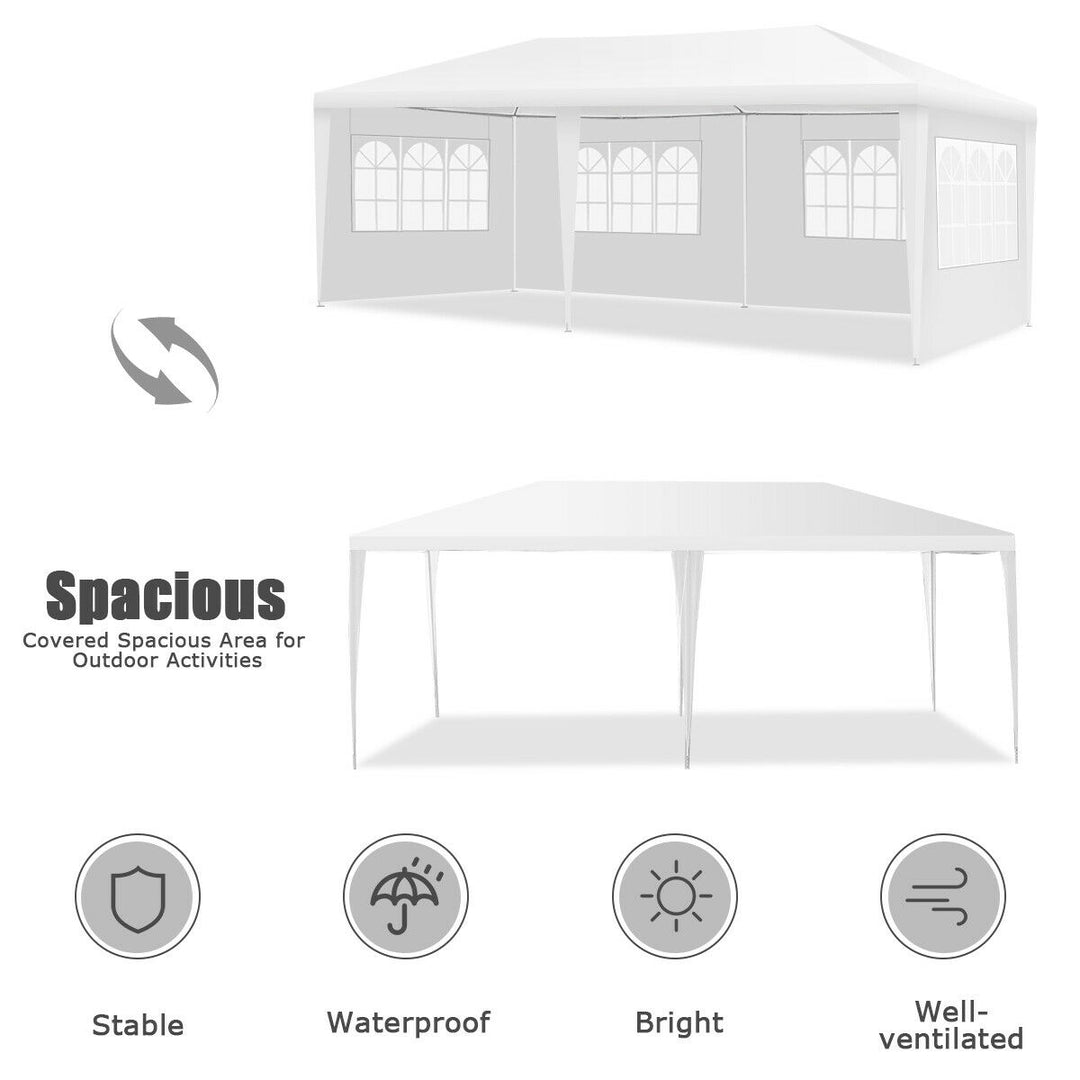 Outdoor 10x20 Canopy Tent Heavy Duty Wedding Party Tent W/4 Sidewalls and Window Image 6