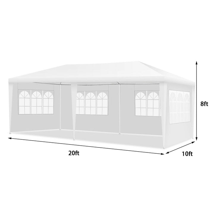 Outdoor 10x20 Canopy Tent Heavy Duty Wedding Party Tent W/4 Sidewalls and Window Image 7