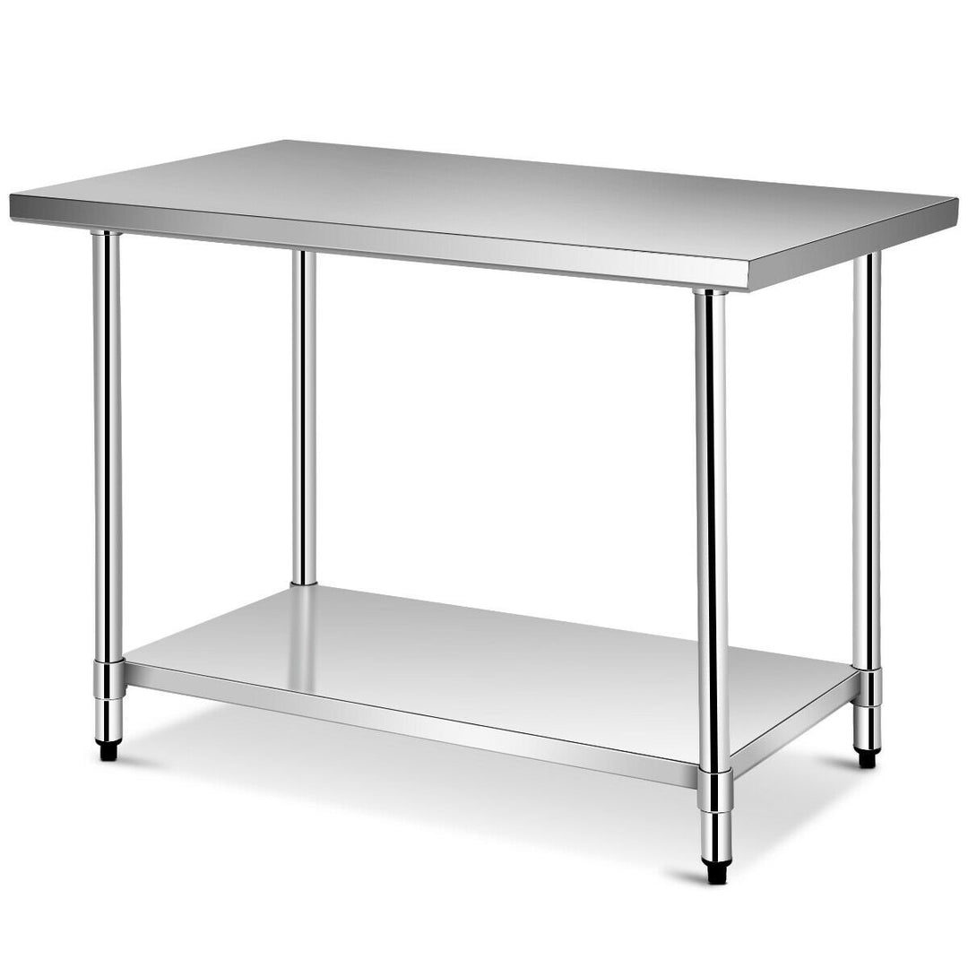 30 x 48 Stainless Steel Food Prep and Work Table Commercial Kitchen Table Silver Image 1