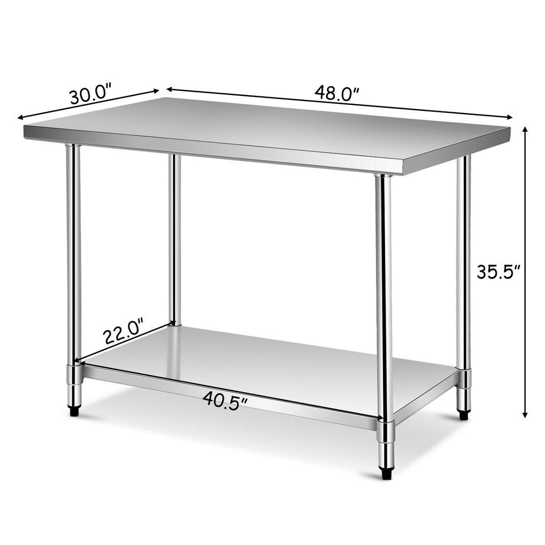 30 x 48 Stainless Steel Food Prep and Work Table Commercial Kitchen Table Silver Image 2