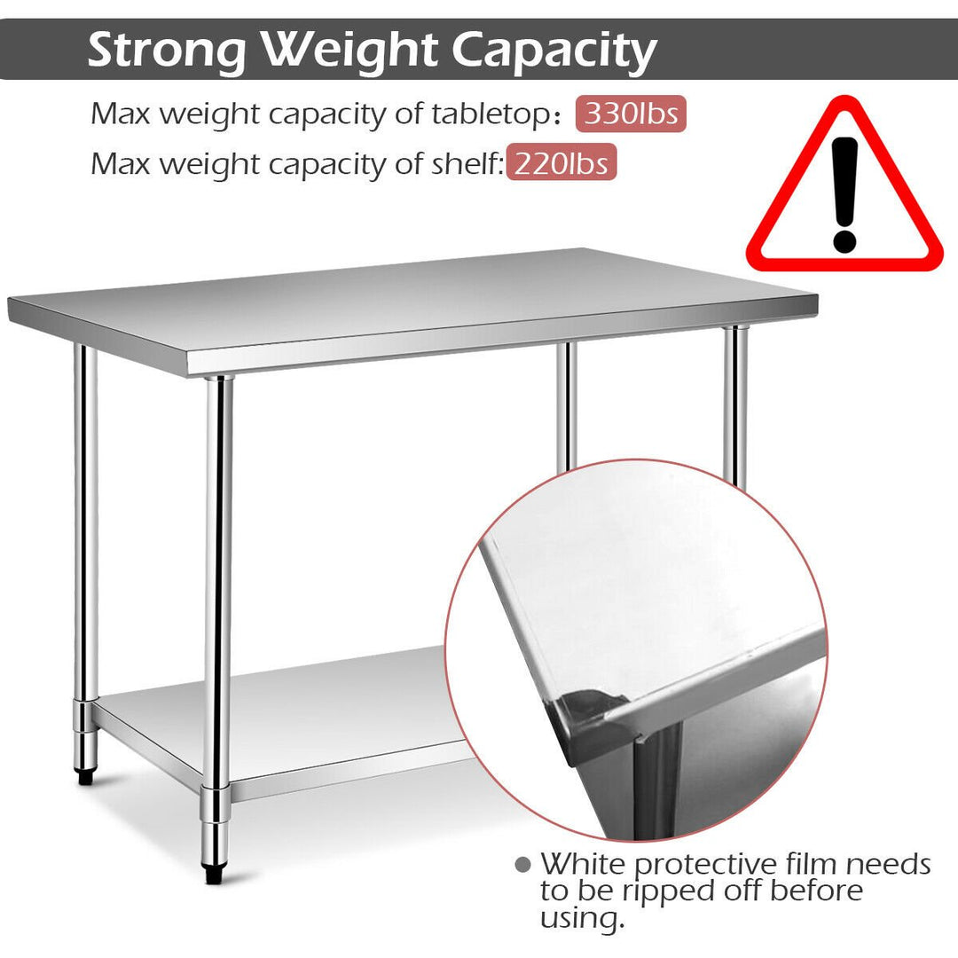 30 x 48 Stainless Steel Food Prep and Work Table Commercial Kitchen Table Silver Image 5