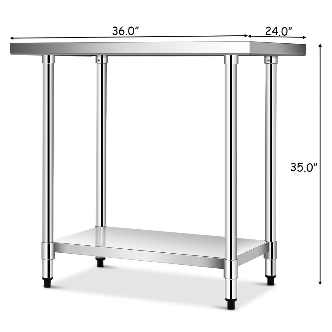 24 x 36 Stainless Steel Food Prep and Work Table Commercial Kitchen Worktable Image 2