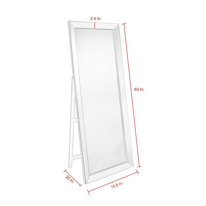 Kiara Full Length Mirror - Floor Standing Vanity Mirrored Frame Foldable Inspired Home Image 6